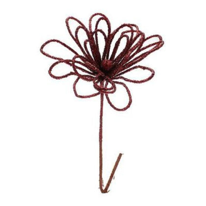 Fiore decorato addobbo decorazione natale 50 cm - colore rosso