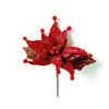 Fiore decorato addobbo decorazione natale 50 cm - colore rosso/marrone