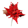 Fiore decorato addobbo decorazione natale 53 cm - colore rosso/marrone