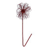 Fiore decorato con asta addobbo decorazione natale 70 cm - colore rosso glitter