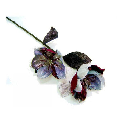 Fiore decorato addobbo decorazione natale 72 cm - colore viola argento