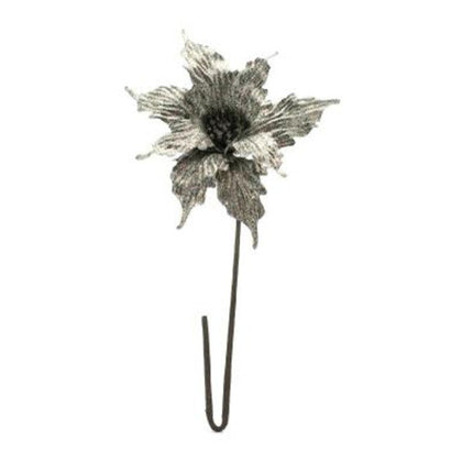 Fiore stella decorata addobbo decorazione natale 70 cm - colore champagne