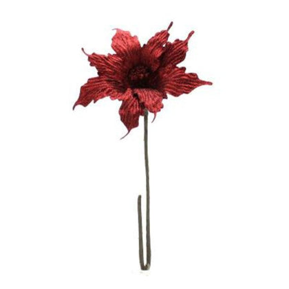 Fiore stella decorata addobbo decorazione natale 70 cm - colore rosso