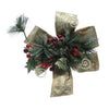 Decorazione per porta con fiocco 15 cm addobbo natalizio - colore rosso/oro