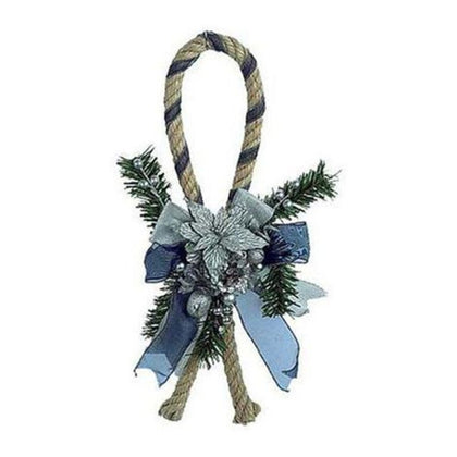 Decorazione per porta corda decorata addobbo natalizio - colore blu/argento