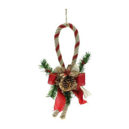 Decorazione per porta corda decorata addobbo natalizio - colore rosso/oro