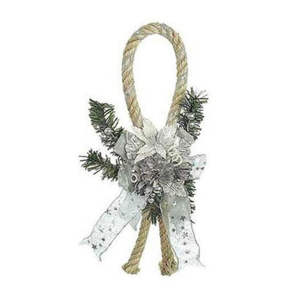 Decorazione per porta corda decorata addobbo natalizio - colore bianco/argento