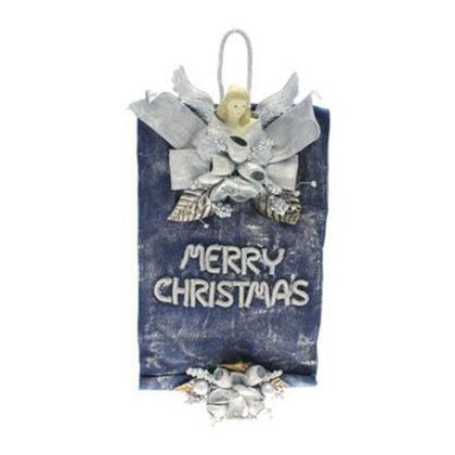 Decorazione porta Angelo natalizio - colore blu/argento - addobbo natale