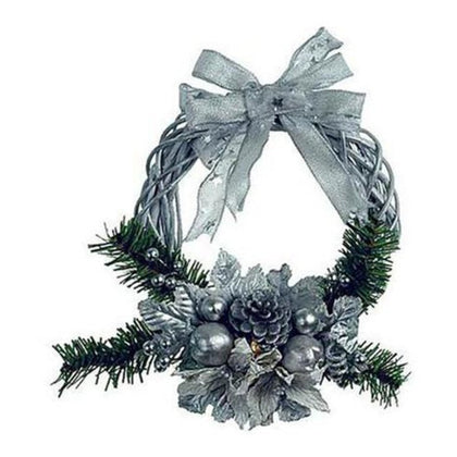 Decorazione per porta corona natalizia - colore bianco/argento - addobbo di natale