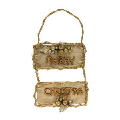 Decorazione per porta natalizia fuoriporta 35 cm - colore oro - addobbo di natale