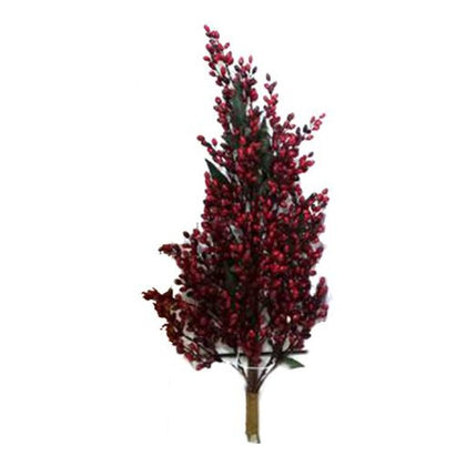 Decorazione natalizia per porta ramo con bacche 65 cm - colore rosso - addobbo natale