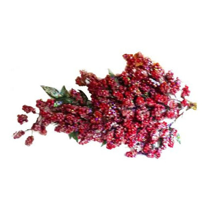 Decorazione natalizia per porta ramo 65 cm - colore rosso frosted - addobbo natale
