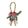 Decorazione natalizia per porta cappio decorato - colore rosso/argento - addobbo natale