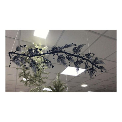 Ghiarlanda natalizia decorata 140 cm - colore nero - addobbo decorazione natale