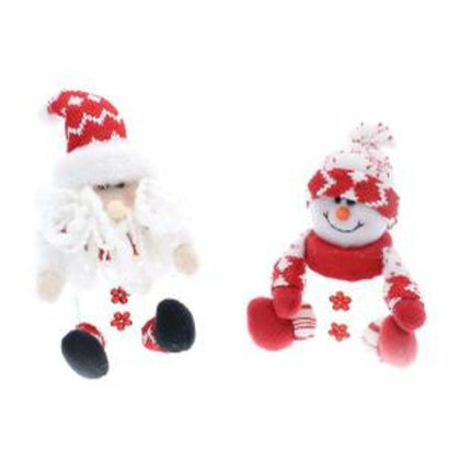 2 scatole regalo natalizie babbo natale + snowman 15 cm - colore rosso bianco