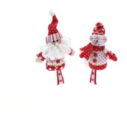 2 scatole regalo natalizie babbo natale + snowman 20 cm - colore rosso bianco