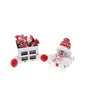 Scatola regalo natalizia snowman 20 cm - colore rosso/bianco