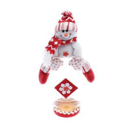 Scatola regalo natalizia snowman 30 cm - colore rosso/bianco