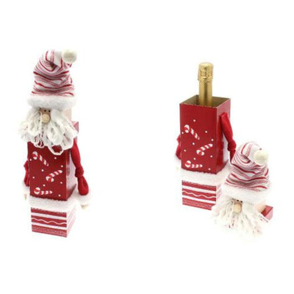 Scatola regalo natalizia babbo natale 40 cm - colore rosso/bianco