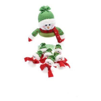 Scatola regalo natalizia snowman 25 cm - colore rosso/verde