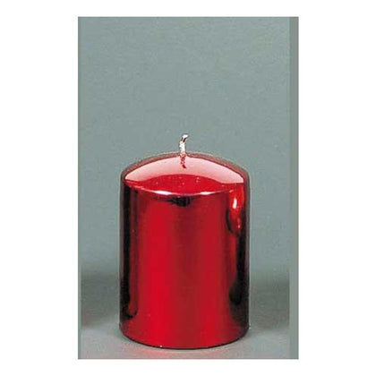 Candela natalizia decorata 100x75 mm - colore rosso - addobbo natale