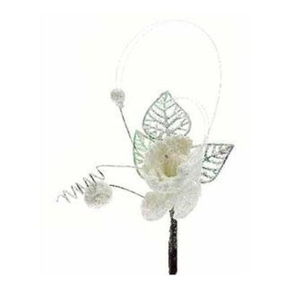 Magnolia clip con frutta per albero di natale  - colore bianco - addobbo decorazione natalizia