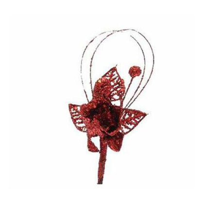 Magnolia clip con frutta per albero di natale  - colore rosso - addobbo decorazione natalizia