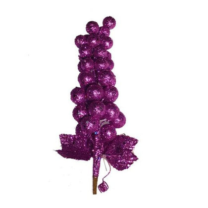 Grappolo uva natalizio per albero di natale 15 cm - colore viola - addobbo natalizio