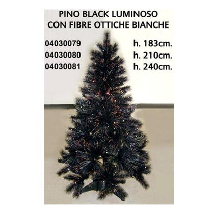 Albero pino di natale con fibre ottiche luci bianche - altezza 210 cm