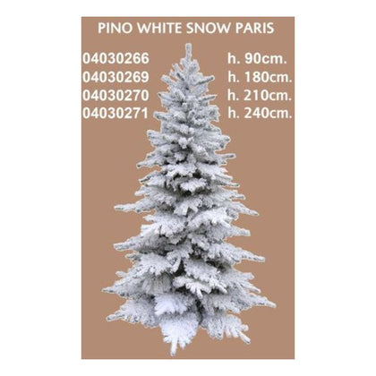 Albero pino di natale innevato 961 rami - 180 cm - modello snow paris