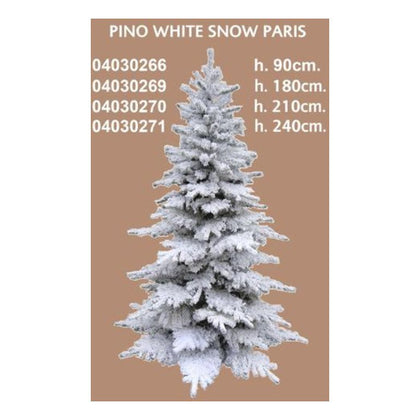 Albero pino di natale innevato 1906 rami - 240 cm - modello snow paris