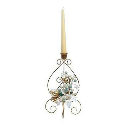 Porta candela natalizio 25 cm - colore oro/verde - decorazione addobbo natale