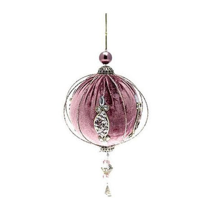 Sfera palla decorata  per albero di natale Ø10 cm - colore rosa