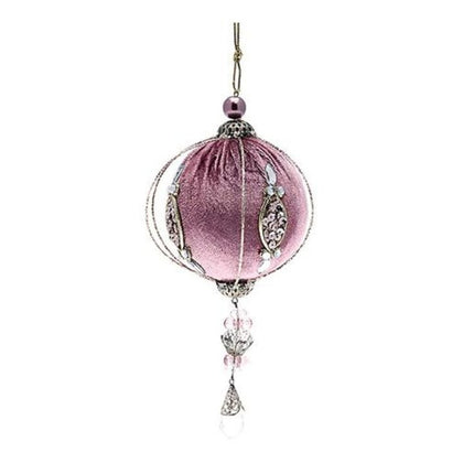 Sfera palla decorata  per albero di natale Ø8 cm - colore rosa