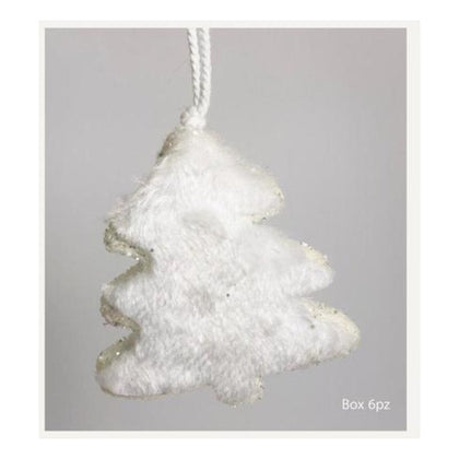 6 alberelli innevati 9 cm per albero di natale - colore bianco - decorazioni addobbi