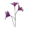 Rametto natalizio con 3 fiori h67 cm - colore viola - decorazione addobbo natalizio