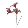 Rametto natalizio con 3 fiori h67 cm - colore rosso - decorazione addobbo natalizio