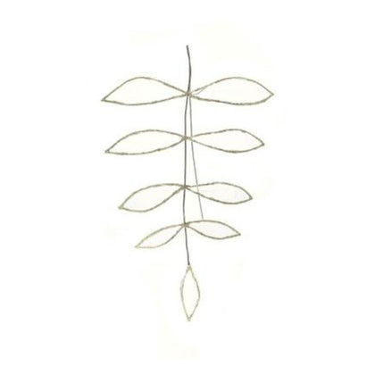 Rametto pendente con foglie organza - colore argento - addobbo decorazione natale