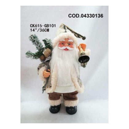 Santa Claus Babbo natale 36 cm animato con musica - grigio/marrone