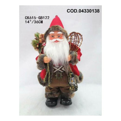 Santa Claus Babbo natale 36 cm animato con musica - rosso/marrone