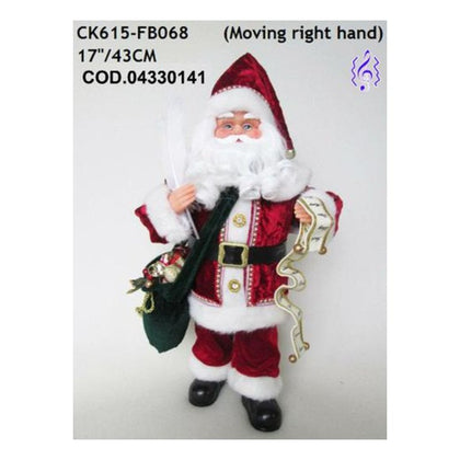 Santa Claus Babbo natale 43 cm animato con musica - rosso/bianco