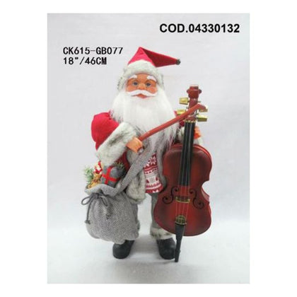 Santa Claus Babbo natale 46 cm con basso - rosso/bianco