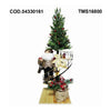 Babbo natale con albero + musica e Led h60+130 cm - decoraizone addobbo natalizio