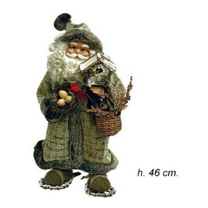 Babbo natale Santa Claus h46 cm - colore verde - decorazione addobbo natalizio
