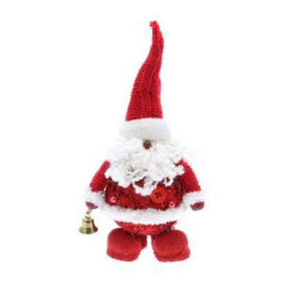 Sfera palla babbo natale per albero 17 cm - colore rosso/bianco - addobbo decorazione natalizia