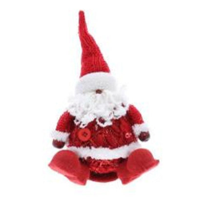 Sfera palla babbo natale per albero 17 cm - colore rosso/bianco - addobbo decorazione natalizia