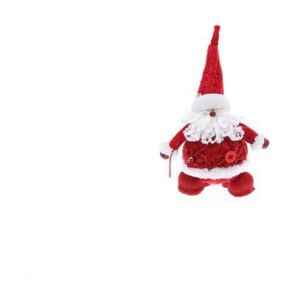 Sfera palla babbo natale per albero 17 cm - colore rosso/bianco - addobbo decorazione natalizia