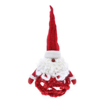 Sfera palla babbo natale per albero 25 cm - colore rosso/bianco - addobbo decorazione natalizia