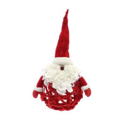 Sfera palla babbo natale per albero 35 cm - colore rosso/bianco - addobbo decorazione natalizia