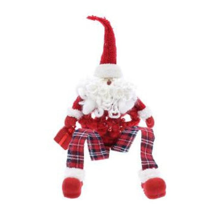 Sfera palla babbo natale per albero 35 cm - colore rosso/bianco - addobbo decorazione natalizia